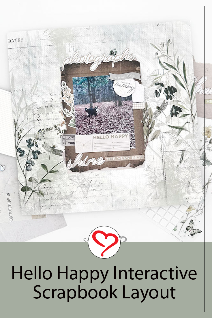 Hello Happy Interactive Scrapbook Layout by Emily Moore for Scrapbook Adhesives by 3L Pinterest 