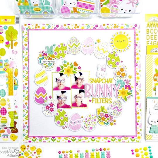 Easter Bunny 12x12 Scrapbook Layout by Erica Thompson for Scrapbook Adhesives by 3L 