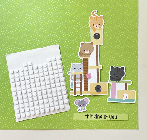 Cute Thinking Of You Kitten Card by Yvonne van de Grijp for Scrapbook Adhesives by 3L 