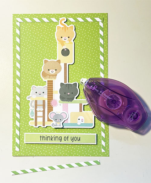 Cute Thinking Of You Kitten Card by Yvonne van de Grijp for Scrapbook Adhesives by 3L 