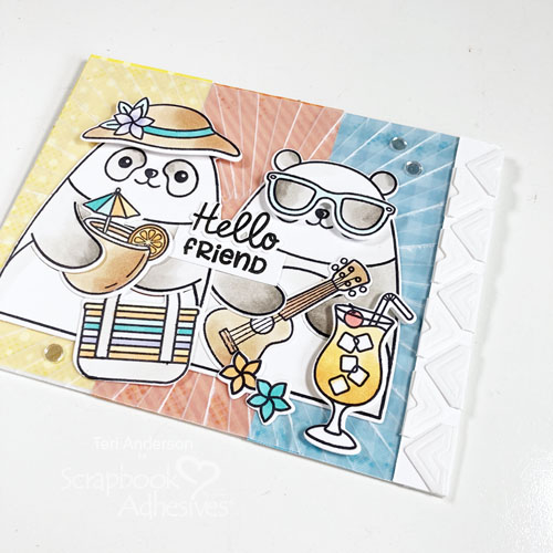 Hello Friend Panda Card by Teri Anderson for Scrapbook Adhesives by 3L 