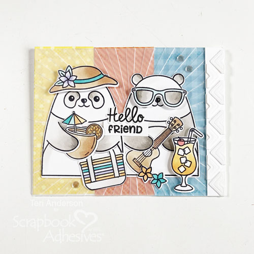 Hello Friend Panda Card by Teri Anderson for Scrapbook Adhesives by 3L 