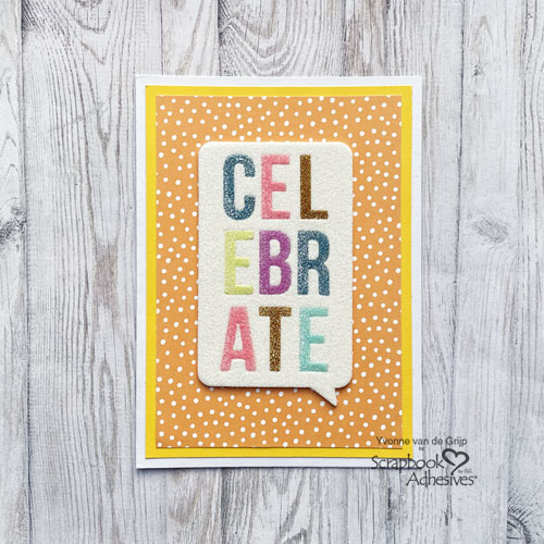 Glittered Celebrate Card by Yvonne van de Grijp for Scrapbook Adhesives by 3L 