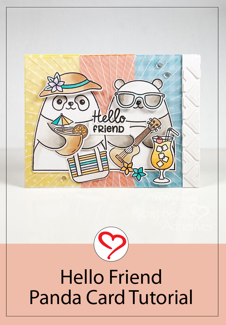 Hello Friend Panda Card by Teri Anderson for Scrapbook Adhesives by 3L Pinterest 