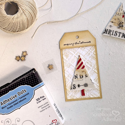 Fabric Tree Christmas Tag by Judy Hayes for Scrapbook Adhesives by 3L