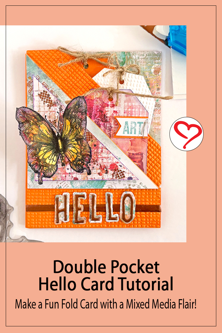 Double Pocket Hello Card by Margie Higuchi for Scrapbook Adhesives by 3L Pinterest