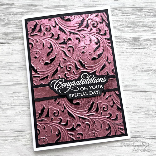 Embossed Foil Congratulations Card by Judy Hayes for Scrapbook Adhesives by 3L