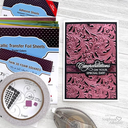 Embossed Foil Congratulations Card by Judy Hayes for Scrapbook Adhesives by 3L