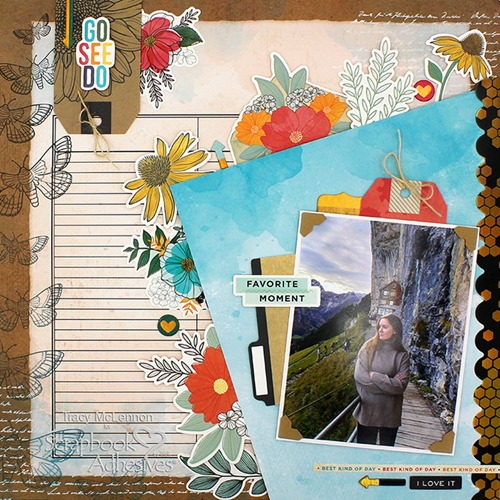 Layered Earthy Layout by Tracy McLennon for Scrapbook Adhesives by 3L