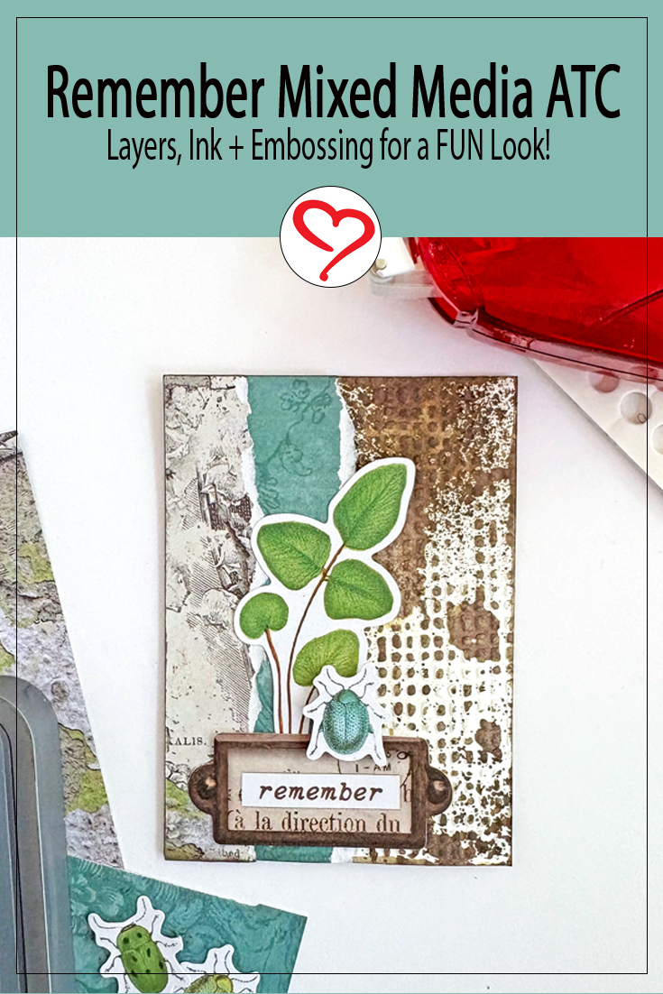 Remember Mixed Media ATC by Margie Higuchi for Scrapbook Adhesives by 3L Pinterest