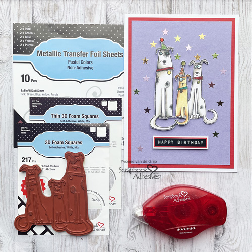 Doggies Birthday Card by Yvonne van de Grijp for Scrapbook Adhesives by 3L 
