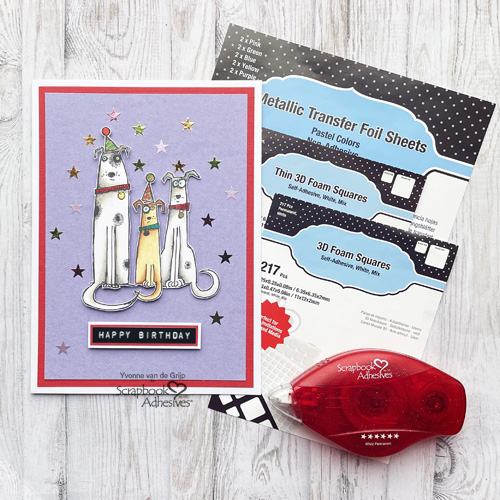 Doggies Birthday Card by Yvonne van de Grijp for Scrapbook Adhesives by 3L 