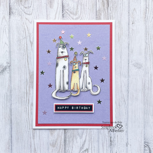 Doggies Birthday Card by Yvonne van de Grijp for Scrapbook Adhesives by 3L 