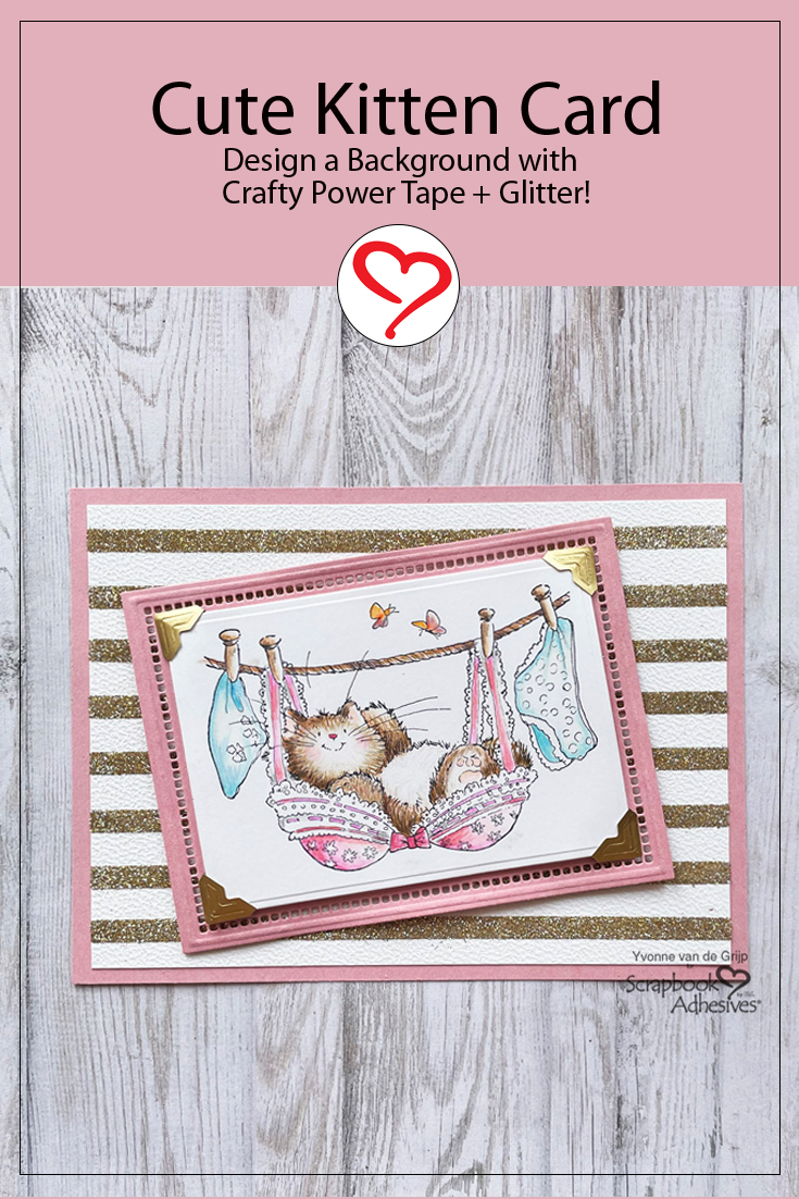 Cute Kitten Card by Yvonne van de Grijp for Scrapbook Adhesives by 3L Pinterest