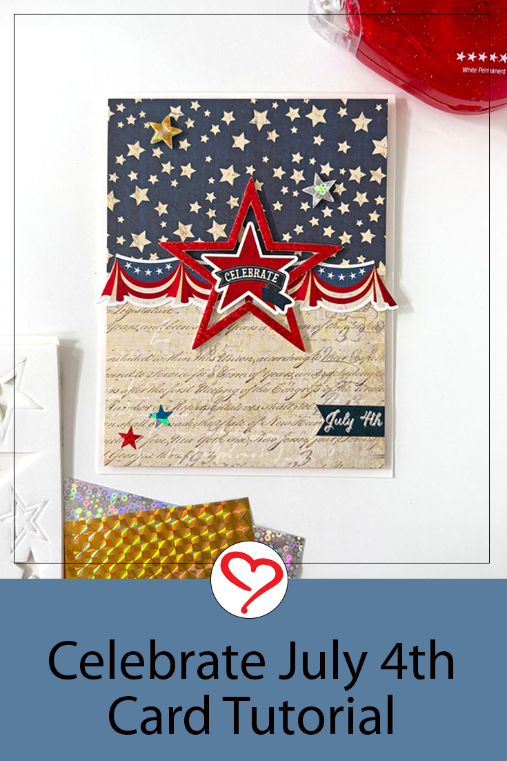 Celebrate 4th of July Card by Margie Higuchi for Scrapbook Adhesives by 3L Pinterest