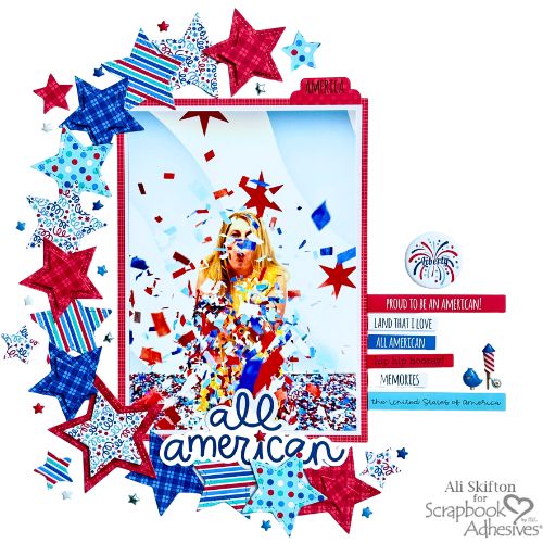 All American Layout by Ali Skifton for Scrapbook Adhesives by 3L