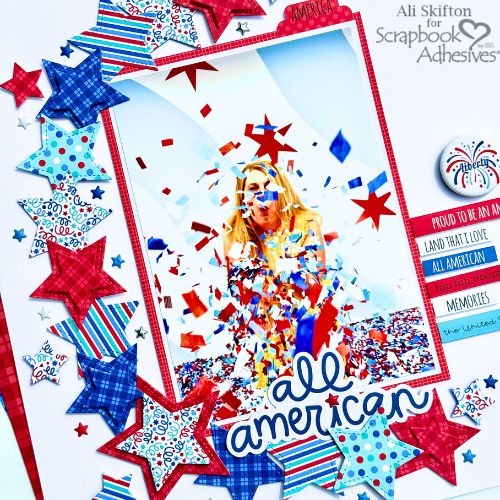 All American Layout by Ali Skifton for Scrapbook Adhesives by 3L
