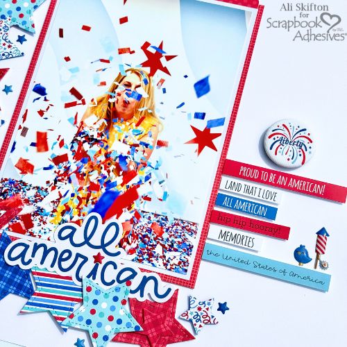 All American Layout by Ali Skifton for Scrapbook Adhesives by 3L