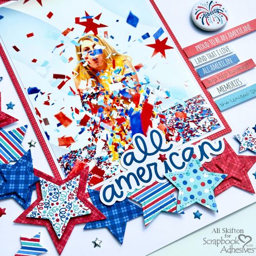 All American Layout by Ali Skifton for Scrapbook Adhesives by 3L