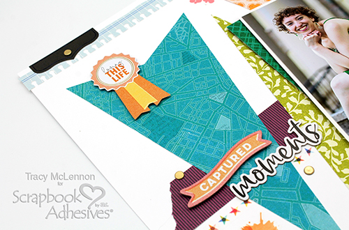 Bright Layered Layout by Tracy McLennon for Scrapbook Adhesives by 3L