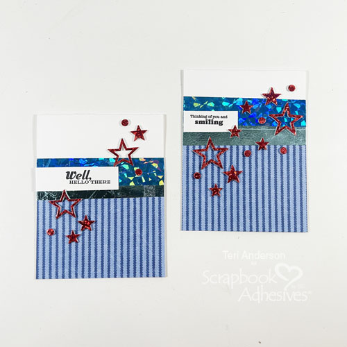 Red, White and Blue Hello Cards by Teri Anderson for Scrapbook Adhesives by 3L