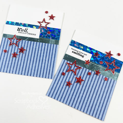 Red, White and Blue Hello Cards by Teri Anderson for Scrapbook Adhesives by 3L