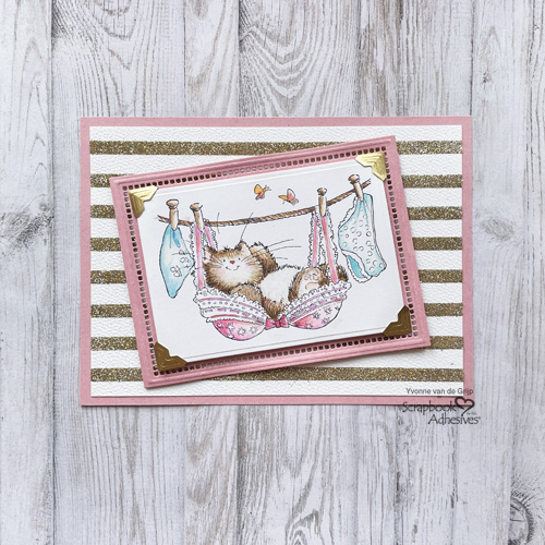 Cute Kitten Card by Yvonne van de Grijp for Scrapbook Adhesives by 3L
