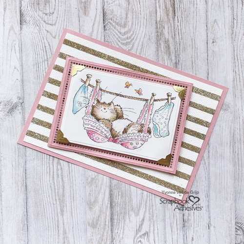 Cute Kitten Card by Yvonne van de Grijp for Scrapbook Adhesives by 3L