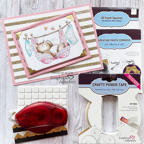 Cute Kitten Card by Yvonne van de Grijp for Scrapbook Adhesives by 3L