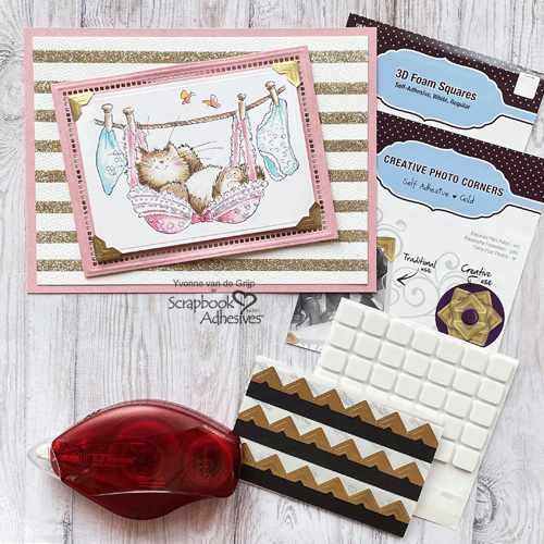 Cute Kitten Card by Yvonne van de Grijp for Scrapbook Adhesives by 3L