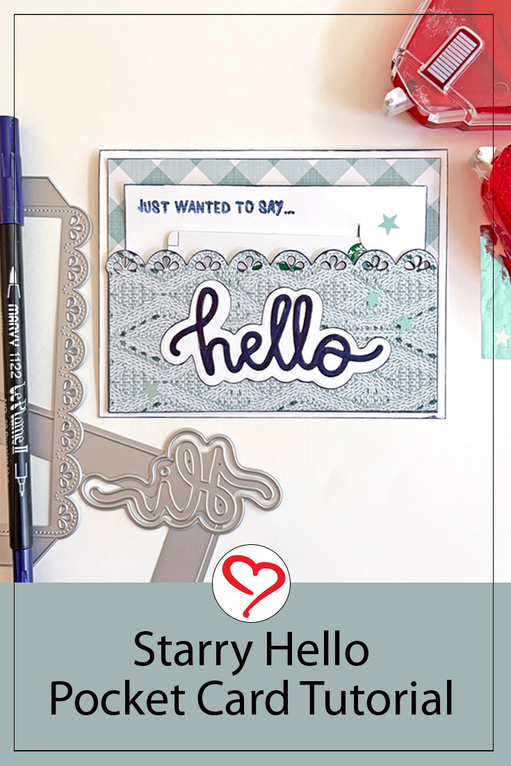 Starry Hello Pocket Card by Margie Higuchi for Scrapbook Adhesives by 3L Pinterest