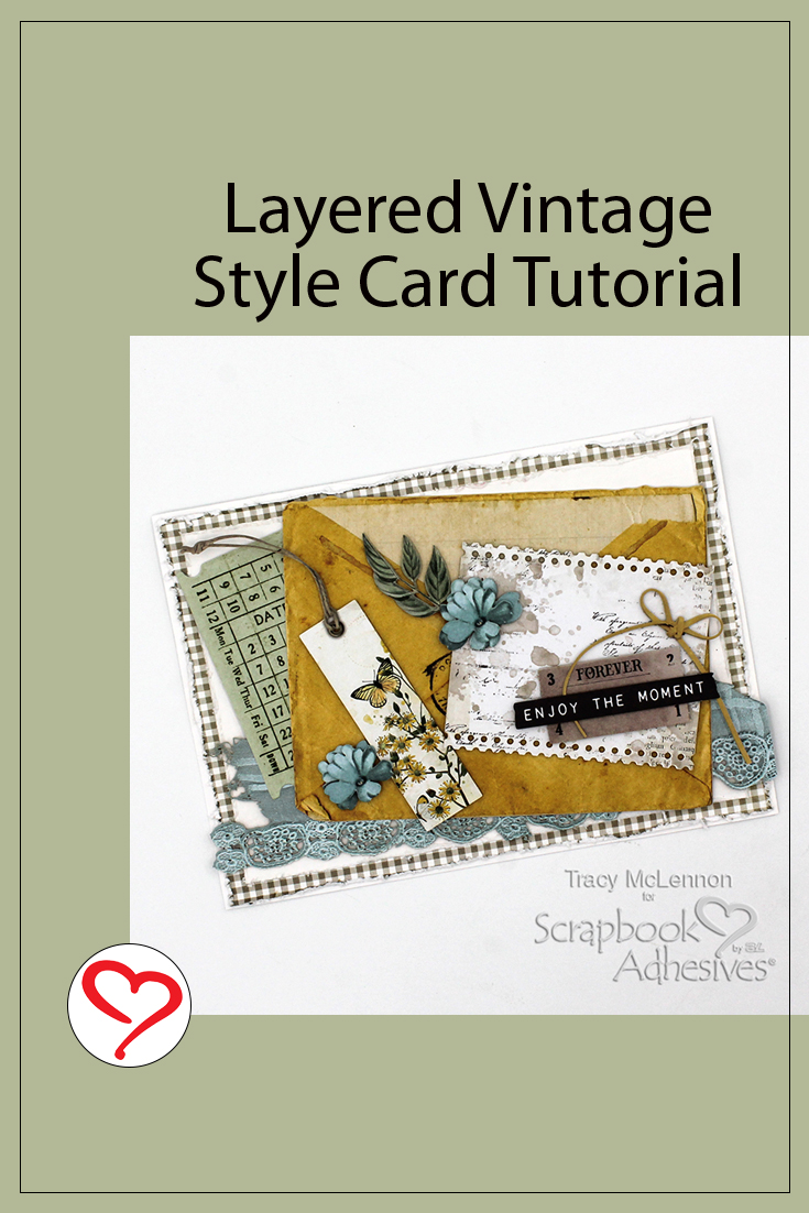 Layered Vintage Style Card by Tracy McLennon for Scrapbook Adhesives by 3L Pinterest