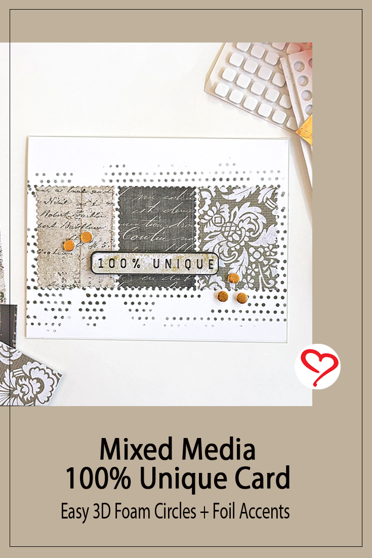Mixed Media 100% Unique Card by Margie Higuchi for Scrapbook Adhesives by 3L Pinterest