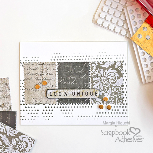 Mixed Media 100% Unique Card by Margie Higuchi for Scrapbook Adhesives by 3L