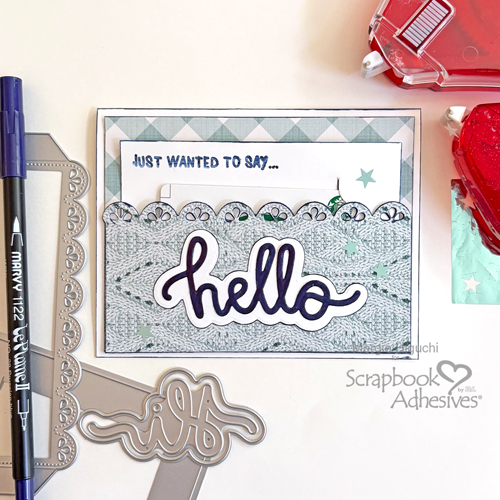 Starry Hello Pocket Card by Margie Higuchi for Scrapbook Adhesives by 3L