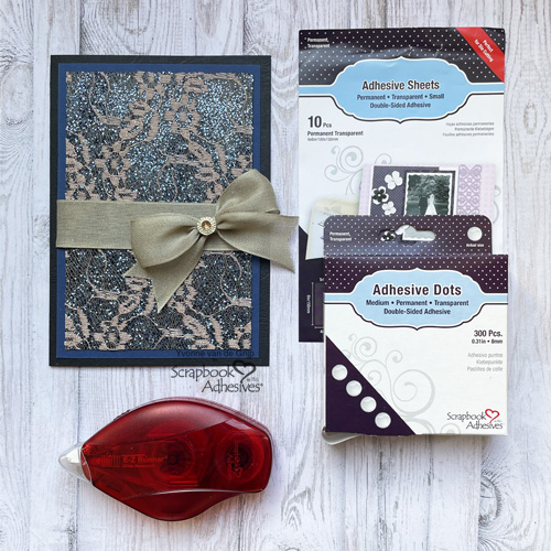 Laced Glitter Card by Yvonne van de Grijp for Scrapbook Adhesives by 3L