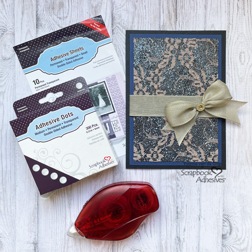 Laced Glitter Card by Yvonne van de Grijp for Scrapbook Adhesives by 3L