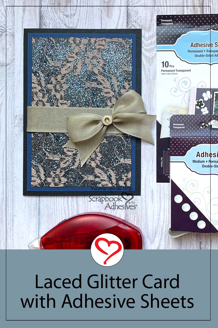 Laced Glitter Card by Yvonne van de Grijp for Scrapbook Adhesives by 3L Pinterest