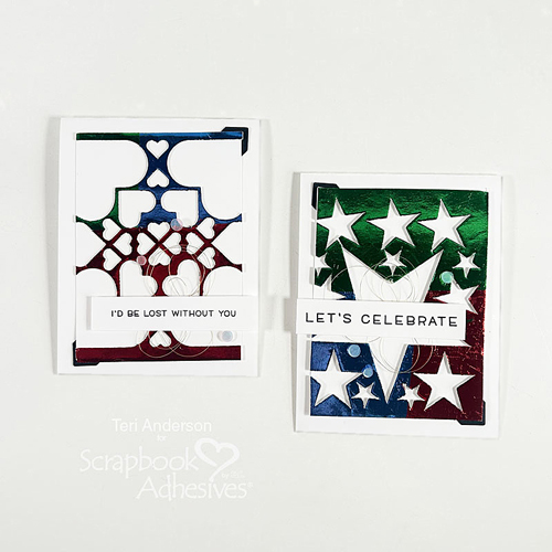 Easy Friendship Foil Card Duo by Teri Anderson for Scrapbook Adhesives by 3L