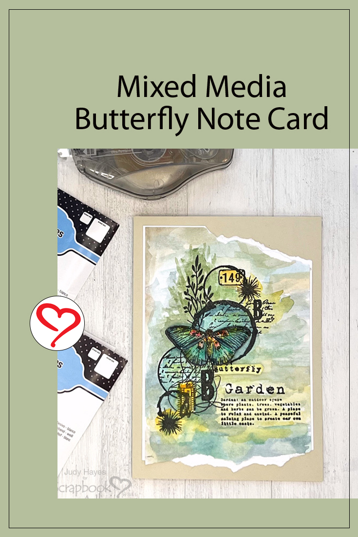 Butterfly Note Card by Judy Hayes for Scrapbook Adhesives by 3L Pinterest