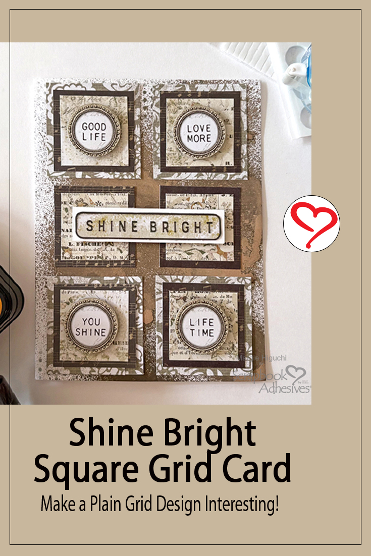 Shine Bright Square Grid Card by Margie Higuchi for Scrapbook Adhesives by 3L PInterest