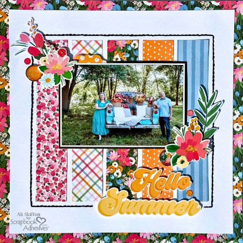 Hello Summer Stitched Layout by Ali Skifton for Scrapbook Adhesives by 3L 