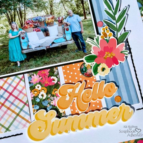 Hello Summer Stitched Layout by Ali Skifton for Scrapbook Adhesives by 3L 