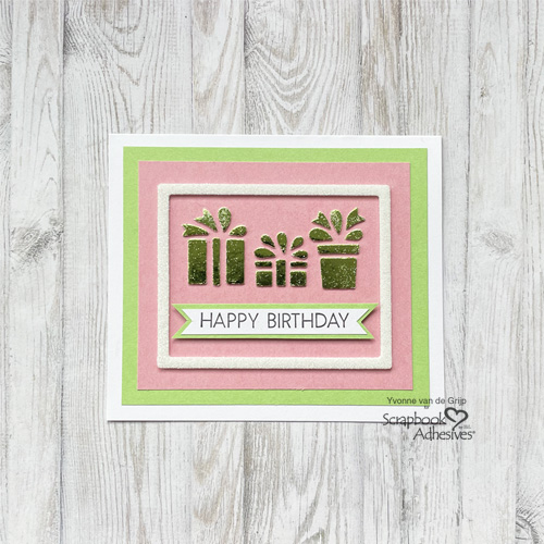 Sparkly Happy Birthday Gift Card by Yvonne van de Grijp for Scrapbook Adhesives by 3L 