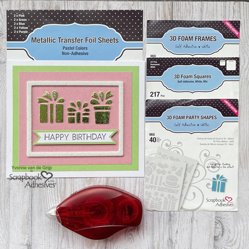 Sparkly Happy Birthday Gift Card by Yvonne van de Grijp for Scrapbook Adhesives by 3L 