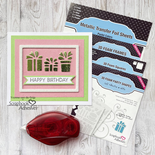 Sparkly Happy Birthday Gift Card by Yvonne van de Grijp for Scrapbook Adhesives by 3L 