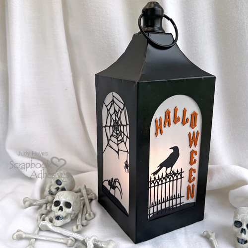 Altered Lantern for Halloween by Judy Hayes for Scrapbook Adhesives by 3L