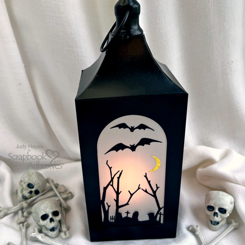 Altered Lantern for Halloween by Judy Hayes for Scrapbook Adhesives by 3L