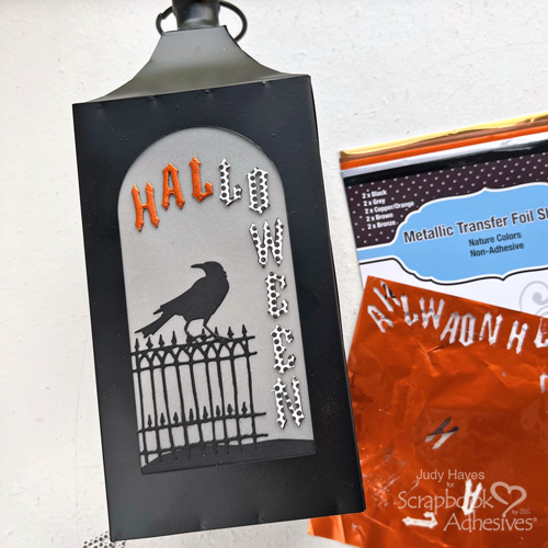 Altered Lantern for Halloween by Judy Hayes for Scrapbook Adhesives by 3L