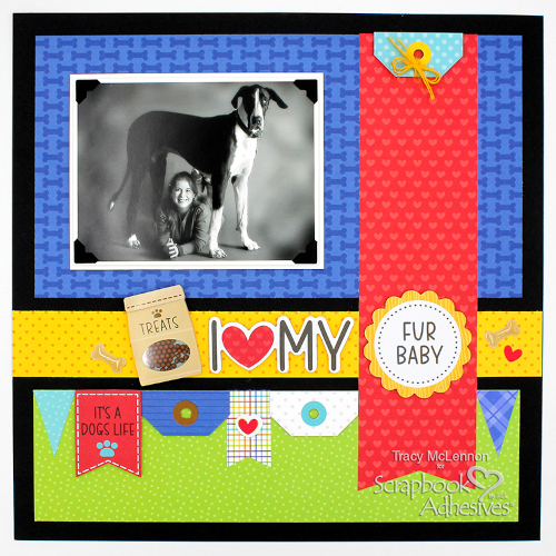 Layered Fur Baby Layout by Tracy McLennon for Scrapbook Adhesives by 3L